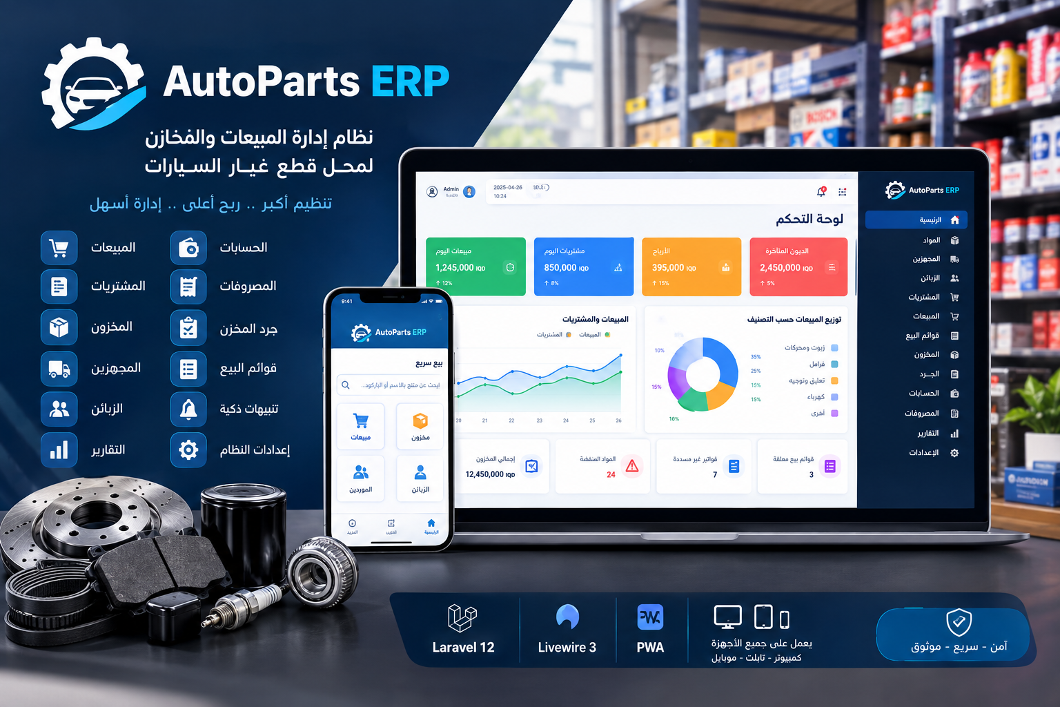 الحوشان لإدارة المبيعات والمخازن للمواد الاحتياطية للسيارات